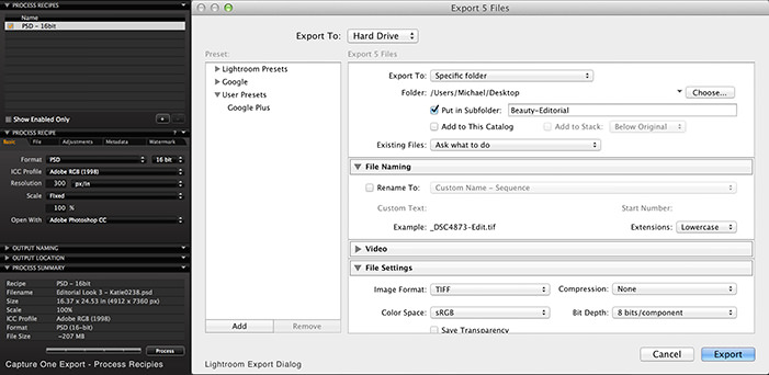 Export Tools in Capture One vs. Lightroom