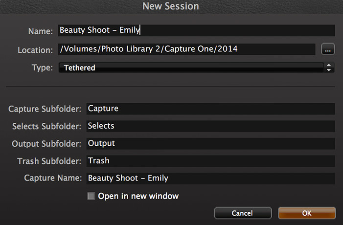 Capture One Session Setup