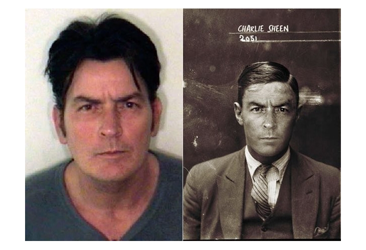 Contemporary Celebrity Mugshots Re-Appropriated in a 1920s Style