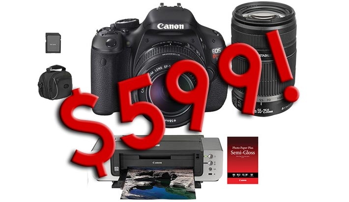Yet Another Outrageous Deal: Rebel T3i Kit With Two Lenses, Printer, And More For $599
