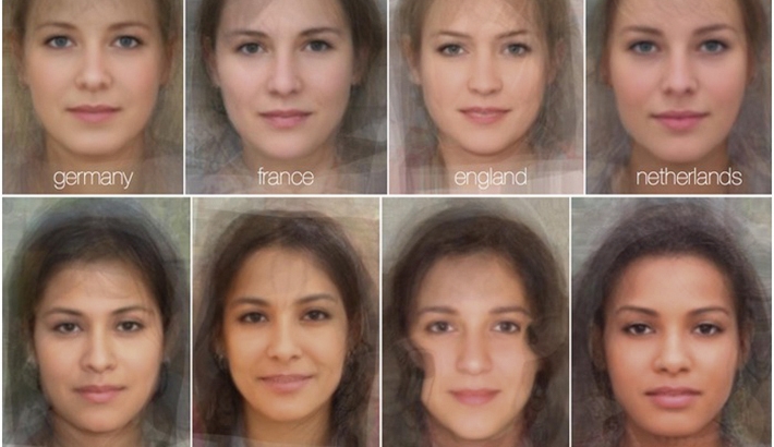 The Average Faces of Women Around the World
