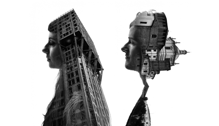 Seamless Double Exposures of Milan's Architecture and People