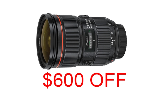 Get $600 Off the Canon 24-70mm f/2.8 L II Through January 4