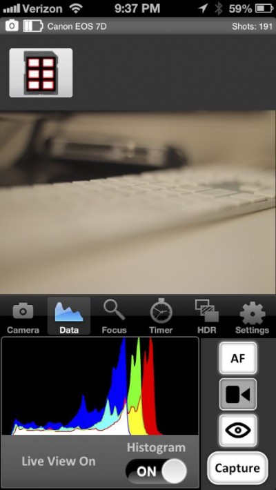 iPhone histogram